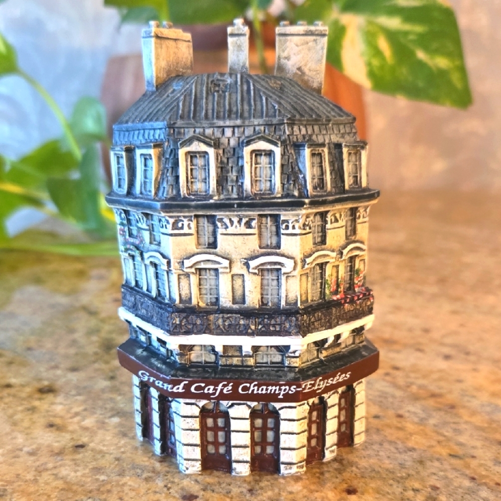 Vintage Dominique Gault Parisian Café Miniature Building Grand Café Champs-Elysé
